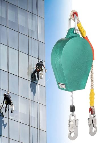 WBLING Fall Arrest Block Retractable Safety Lanyard - Durable Double Shell Structure for Roofing and Construction, Personal Fall Arrest Protection System