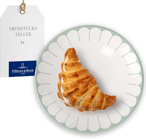 Villeroy & Boch - Fleur vert piatto da colazione verde, lavabile in lavastoviglie, utilizzabile nel microonde, piatto da dessert, piatto piccolo da colazione, piatto per torte, Porcellana Premium