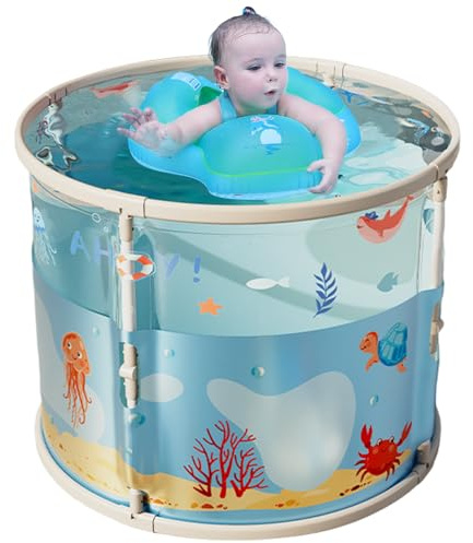 Vasca idromassaggio - vasca portatile pieghevole, soluzione spa compatta | Grande piscina da bagno da viaggio per acqua calda e fredda utilizza, adulti, campeggio all'aperto, p