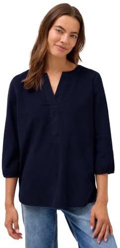 Cecil Split Neck Cordbluse urban Dark Blue L