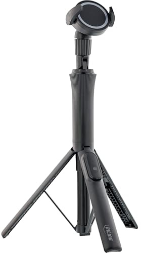 Inline 48091 Trépied magnétique pour téléphone Portable et Perche à Selfie pour Smartphones, Compatible Magsafe, déclencheur sans Fil Bluetooth, télescope, Noir, en Aluminium, 34,5-150 cm