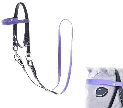 LarDen Hobby Horse Trense mit Zügeln | Komplettes Zaumzeug ohne Nasenriemen Light Purple | Hobbyhorse Zubehör | für Steckenpferd, Stockpferd, Hobby Horsing, Spielpferd