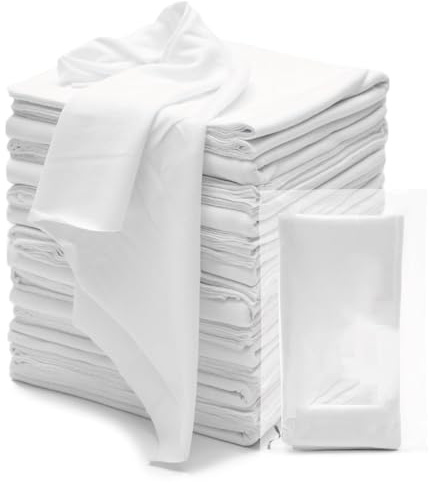 JIZK Lint Free Rags, 100% Cotton, Soft T-Shirt Rags, Lint Free Cloth for Staining Wood, Cast Iron, Cleaning, Dusting, Polishing, Painting, Art, Bags of 7 Sets
