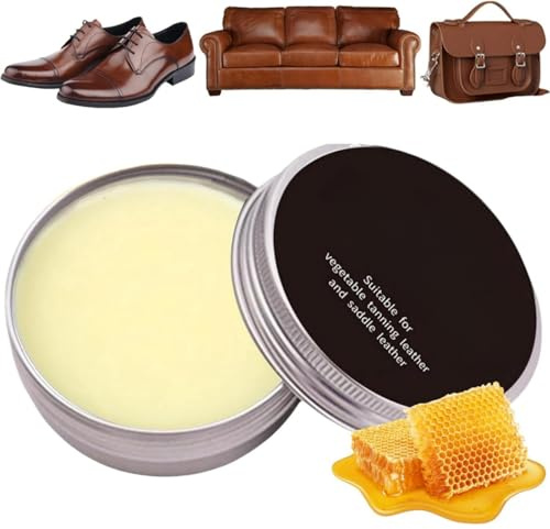 30g Mi-nk Oil,Leather Protection Cream,Leather Conditioner,Lea-ther Maintenance Cream,Lea-ther Care Balm,Waterproof Soften,Recoloring Balm,Deep Nourishing,Restoring Leather Furniture,Shoes,Car Seats