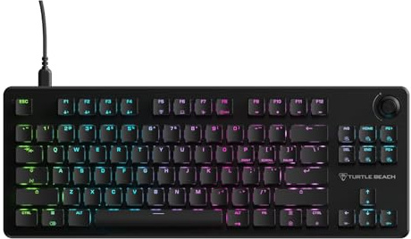 Turtle Beach Vulcan II TKL mechanische RGB-Gaming-Tastatur DE Layout | Schwarz, mechanische Titan Switch PC-Gaming-Tastatur mit AIMO RGB-Beleuchtung und eloxierter Aluminium-Abdeckplatte