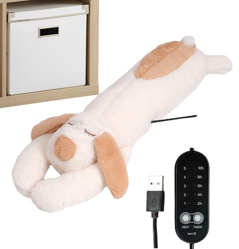 Cojín térmico de peluche con función de calor, cojín térmico USB con apagado automático y regulación de temperatura, almohadilla térmica para hombros, cuello, espalda, vientre, comodidad para niñas y