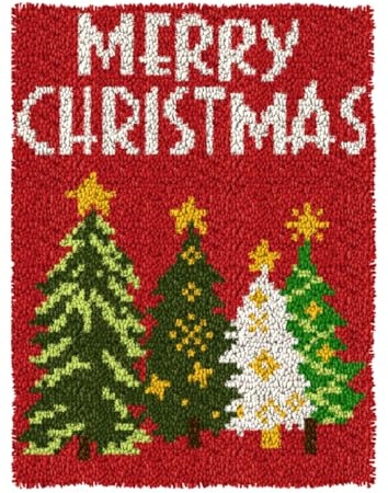 Ylkgogo Latch Hook Kits for Adults/Beginners Crocheting Rug Pre-Printed Canvas Tree Pattern Embroidery Tapestry Needlework Home Decor 20.5 X 15