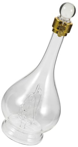 SAFIGLE Decantador de Vino Transparente de Vidrio Soplado Mano Botella Creativa Tipo para Whisky y Licor Diseño Decorativo Elegante para Bares y Hogar