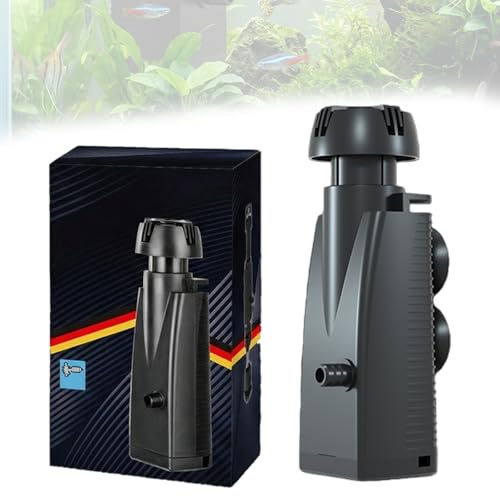 BAIFULAI Skimmer per acquario, 160 l/h 3 W, per acquari fino a 200 l, aspiratore superficiale con spugna e ventose, filtro per acquario, rimozione pellicola d'olio
