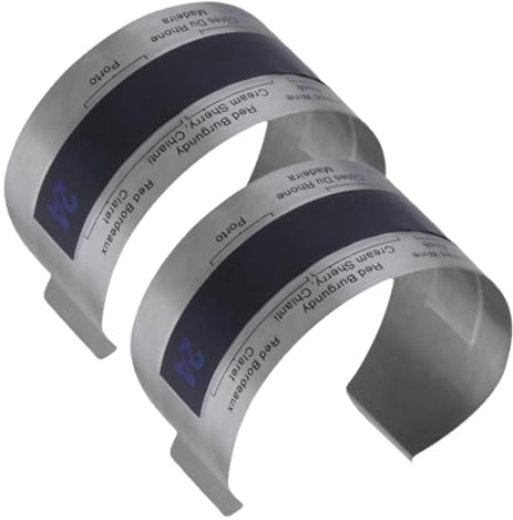 Sewroro Termometro da Vino Digitale a Bracciale in Acciaio Inox 2 Pezzi Indicatore di Temperatura per Bottiglie Display a Lettura Istantanea Riutilizzabile e Portatile per Degustazione