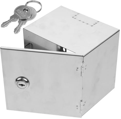 Healeved Scatola di Derivazione in Acciaio Inox 86Mm con Serratura Antipioggia per Presa Esterna Scatola di Protezione Chiudibile a Chiave per Ricarica Veicoli Elettrici Installazione a