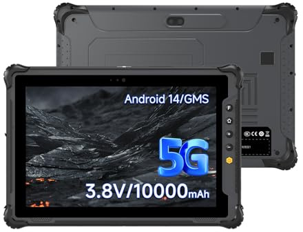 Rugged Tablet M105Q, 10.1 inch Android 14 Tablet With Barcode Scanner, 8GB+128GB, Core QCM6490, IP65 Waterproof, 10000mAh Battery, Industrial Outdoor Work PC w/ 13MP+5MP Camera, 5G/WiFi/BT 5.2