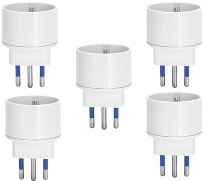 Set 5pz Adattatore Riduttore Schuko spina 10A Bianco Max 1500W