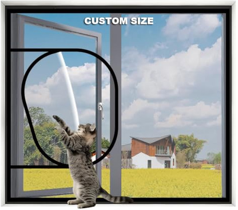 Red de seguridad para gato tamaño personalizado,mosquitera con cremallera