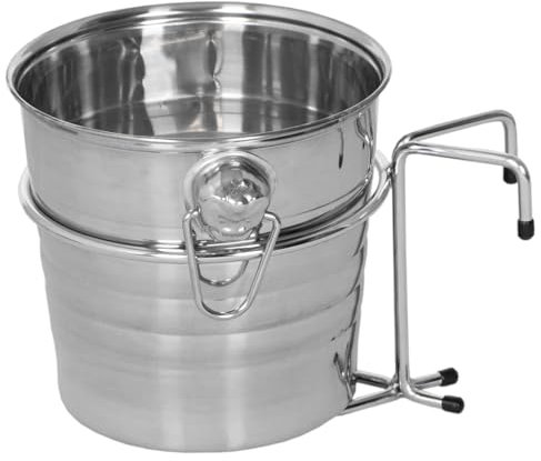 MR. DEKO® Champagnerkühler Edelstahl für Strandkörbe | 2-teiliges Set Getränkekühler und Strandkorbhalterung | Universalhängevorrichtung | Sektkühler Eisbehälter Kühler | Strandkorbuniversalhalterung