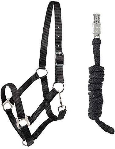 PFIFF 102931 Halfter und Strick Set, Kunststoffhalfter Führstrick, Schwarz Full