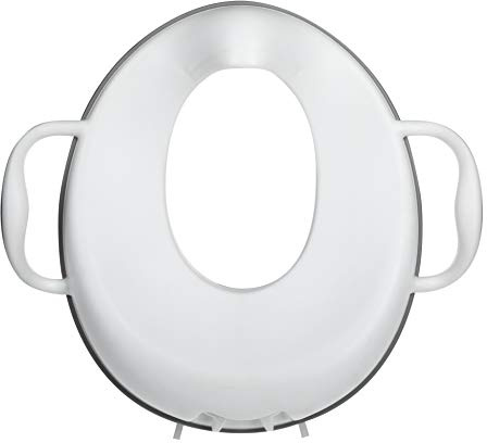 Nuby Toilet Seat Trainer – Non-Slip | Easy-Grip Handles | Splash Guard| Suitable for 12+ Months (White)