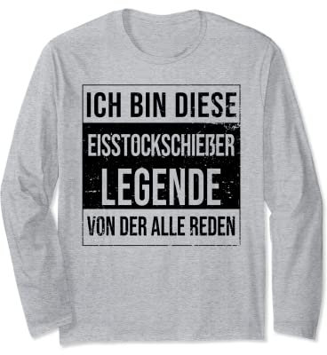 Eisstock-Curling Geburtstag geboren Legende Eisstockschießen Langarmshirt