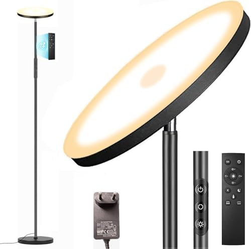 36W Lampada Da Terra Salotto, 3600LM Luminosa LED Piantana Dimmerabile con Telecomando e Touch Control, 2700K-6500K Moderna Lampada Da Terra per Soggiorno Letto Ufficio