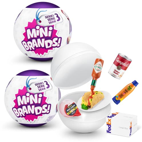 5 SURPRISE- Mini Series 3 (Pack of 2), PVC Mystery Capsule Real Miniature Brands - Juguete coleccionable, Color paquete de 2 unidades, S (ZURU 77483)