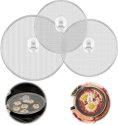 Ticeed 3PCS Antisalpicaduras Cocina Protector contra Salpicaduras Tapa Salpicaduras Cocina Pantalla Antisalpicaduras Protector contra Salpicaduras de Aceite para Cocina a Prueba de Aceite (3Tamaños)
