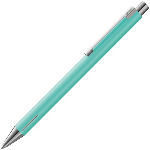 Lamy econ lagoon matt Kugelschreiber in Strichbreite M | Lamy Kugelschreiber mit Gehäuse aus Edelstahl, gebogenen Clip & innovativer Griffzone - inkl. Großraummine M 16 in schwarz