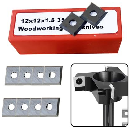 cimsfcor Hartmetalleinsätze, 12 mm, quadratische Ecken, 12 mm, Hartmetalleinsätze, 4 Kanten, Hartmetall-Spitzen für Drechselmeißel mit tragbarer Aufbewahrungsbox, 12 x 12 x 1,5 mm, 10 Stück