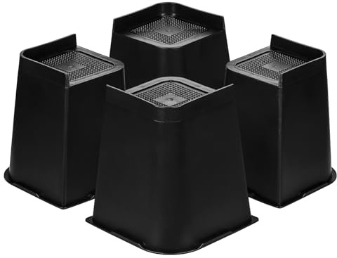 Uping Möbelerhöhung, 4 Stück 15cm Höhenverstellbar Betterhöhung, L-förmiges Design Möbelerhöher Tischerhöher Elefantenfuß für Tisch, Stuhl, Sofa