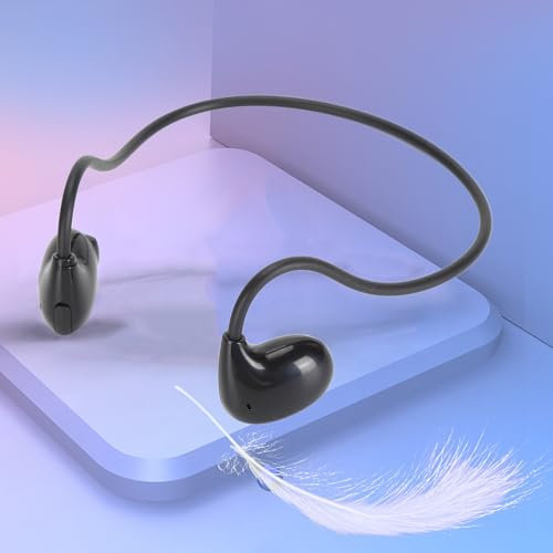 Jectse Cuffie Auricolari Aperte, Leggere Impermeabili Bluetooth V5.3 EDR Cuffia Sportiva a Conduzione D'aria per IOS e Android, 8 Ore di Tempo di Riproduzione Auricolari Wireless (BLACK)