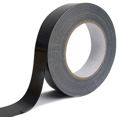 Rusoz Nastro Corazzato Extra Forte, 20 m X 25 mm Nastro Adesivo In Tessuto Nero Strappabile Nastro Telato Per Riparazioni Duct Tape Impermeabile Per Pipes, Carpets, Sigillatura, Riparazione