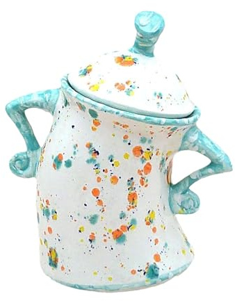 Fellflying Canister with Tea Pot, Sassy Canister, Food Storage Jar With Lid Christmas Container For Kitchen Holiday Coffee Tea Sugar Spices