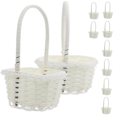 Hoement Multifunktionaler Rattankorb Aus Kunststoff Mit Griff Für Obst Aufbewahrung Zuhause Vielseitiger Handkorb Für Schlafzimmer Wohnzimmer Badezimmer