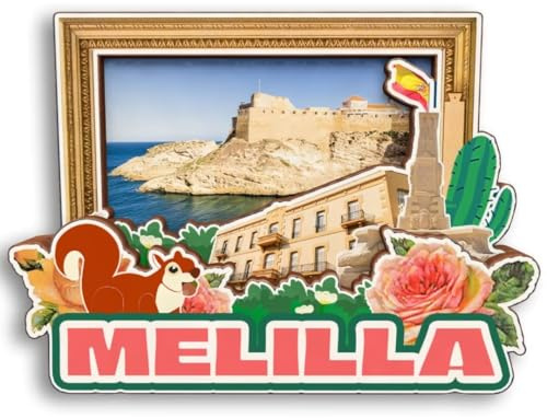 Melilla Spanien Holz-Kühlschrankmagnet, 3D-Kühlschrankmagnet, Stadt, Reise, Souvenir, niedliche Kühlschrank-Aufkleber, Heimdekoration, Küchendekoration