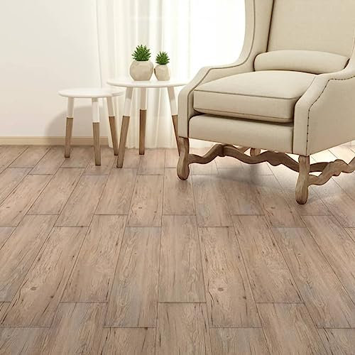Baumaterialien, Bodenbelag & Teppich Selbstklebend PVC Bodenbelag Dielen 5,21m² 2mm Eiche Braun