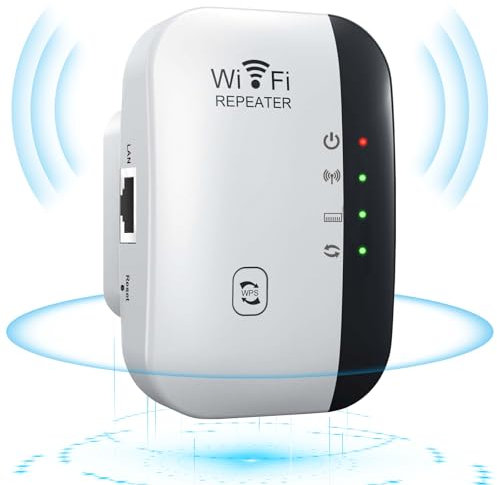 ROTRES WiFi Ripetitore per Casa Amplificatore,Amplificatore di Segnale WiFi Wireless Extender 300Mbit/s 2.4GHz,con Modalità Ripetitore/AP e Funzione WPS,Enhancer di Connessione con Porta RJ45
