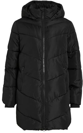 Vila Abrigo de búfer para mujer VIMILJA con capucha, negro (Black Beauty), 38