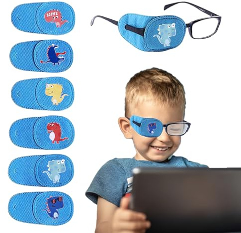 Barnögonskärm för glasögon, återanvändbara nattmasker, anpassade för höger öga (för behandling av amblyopi, hypopné, strabismus, etc.)