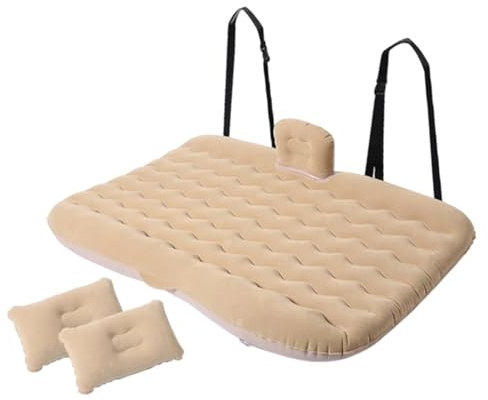bilsäng Sovbädd i bilen Uppblåsbar resemadrass för bil | Soffkudde Utomhus Camping Matkudde(Beige)