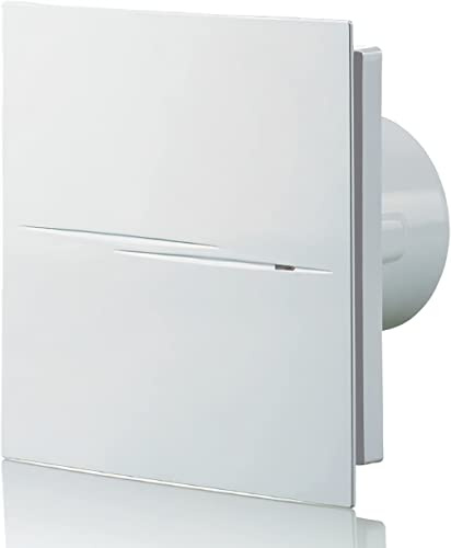 Blauberg UK Quiet Style 100 T Blauberg Calm Design Low Noise Energy Efficient Bathroom Extractor Fan 100mm Timer, 7.5 W, 240 V, Brilliant White, 100 mm