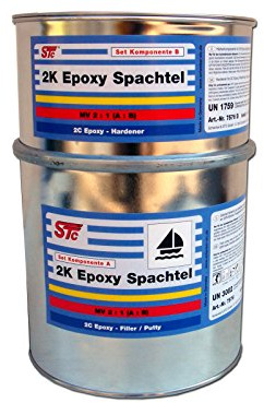 STC 2K Epoxidharz Spachtel Set 4,5 kg inkl. Härter | Spachtelmasse für GFK, Boot, Karosserie und Metall – wasserbeständig, gut schleifbar – Made in Germany