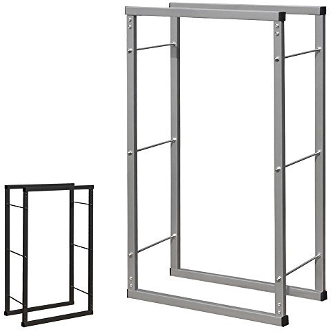 V2Aox Kaminholzständer Metall, Kaminholzregal innen, Holzständer Regal für Aufbewahrung von Kaminholz, Brennholz und Feuerholz