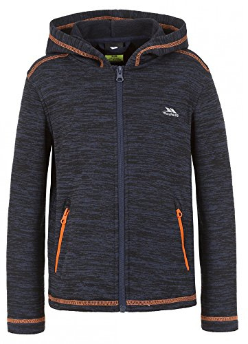 Trespass barn Shaw varm fleecejacka med huva 230 gsm för barn pojkar/småbarn åldrarna 2–12 för promenad/vandring/camping/utomhus/snösporter/skidor/snowboard Navy Marl Size 2/3