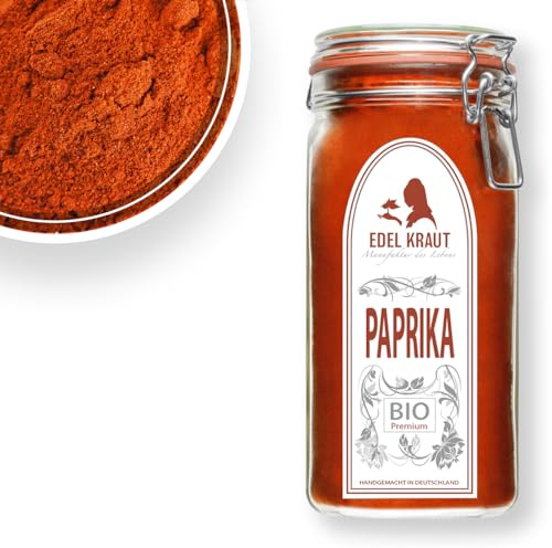 Paprika edelsüß BIO 700g im Premium Drahtbügelglas | EDEL KRAUT - 100% naturreines BIO Paprikapulver - PREMIUM Paprikagewürz - organic sweet pepper powder - ohne jegliche Zusatzstoffe