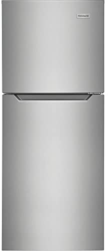 Frigidaire 10.1 Cu. Ft. Compact ADA Top Freezer Refrigerator in Brushed Steel with Electronic Control Panel, Reversible Door Swing, ENERGY STAR
