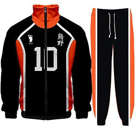 NCTCITY Trainingsanzug 2 Stück Bekleidungsset Sweatjacke Mit Zip + Lange Hose Sportanzug Anime Sweatshirts Top Jogginganzug