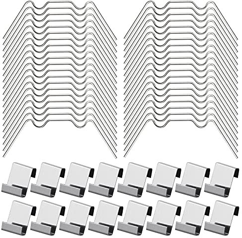 100 Pezzi Clip di fissaggio per Serre, Staffe con Clip a z per Serre, Clip per Serre in Acciaio Inox, Vetro W Clip, Fissaggio Morsetti per Serre per Sovrapposizione di vetri