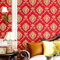 Retro Simplicity 3D fein geprägte PVC-Tapete Europäische Damast Schlafzimmer Wohnzimmer TV Hintergrund Wand Geschäft Dekoration Bekleidungsgeschäft Studio Café Hotel 1.73'Wx32.8'L Nicht Geklebt(rot)