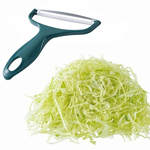 Cabbage Filling Cutter Cutting Cabbage Manual Shredder Vegetable Peeler Fruit Peeler Wide Mouth Peeler Vegetables Fruit Stainless Steel Knife Cabbage Graters Salad Potato Slicer (Blue)