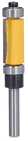Tyenaza Bearing Flush Trim Bit, 1/4 Shank Milling Cutter High Speed Steel Woodwokring Trimming Knife with Wide Cutting Range for Wood Cutting