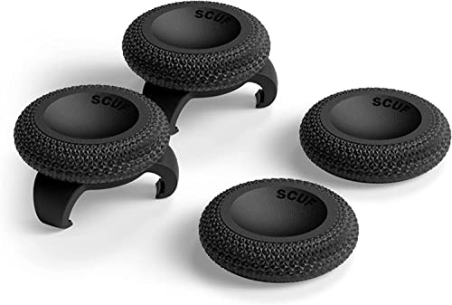 SCUF Control Empuñaduras para el Pulgar - Pack de 4 con 2 Bases - Catalizador - Empuñaduras de Pulgar para Joystick Para Xbox One y Xbox Series X|S, PS4, PS5, Nintendo Switch Controlador Pro - Negro